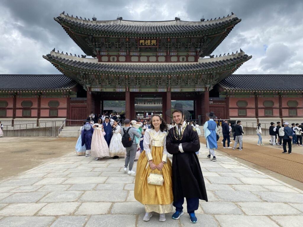 Pałac gyeongbokgung Korea Południowa hanboki